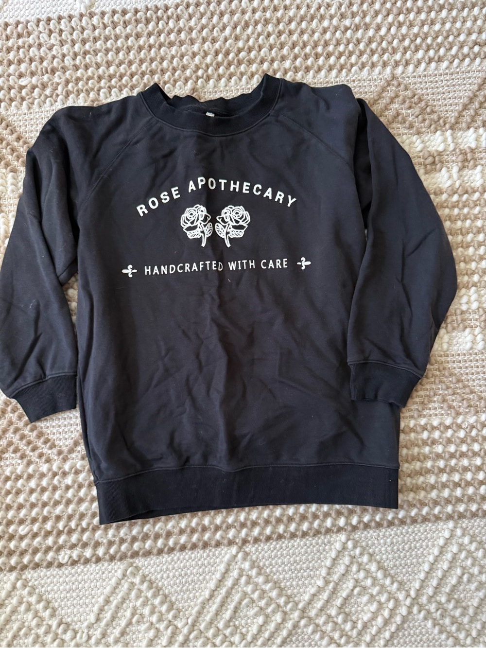 Rose Apothecary Black Crewneck Sweater